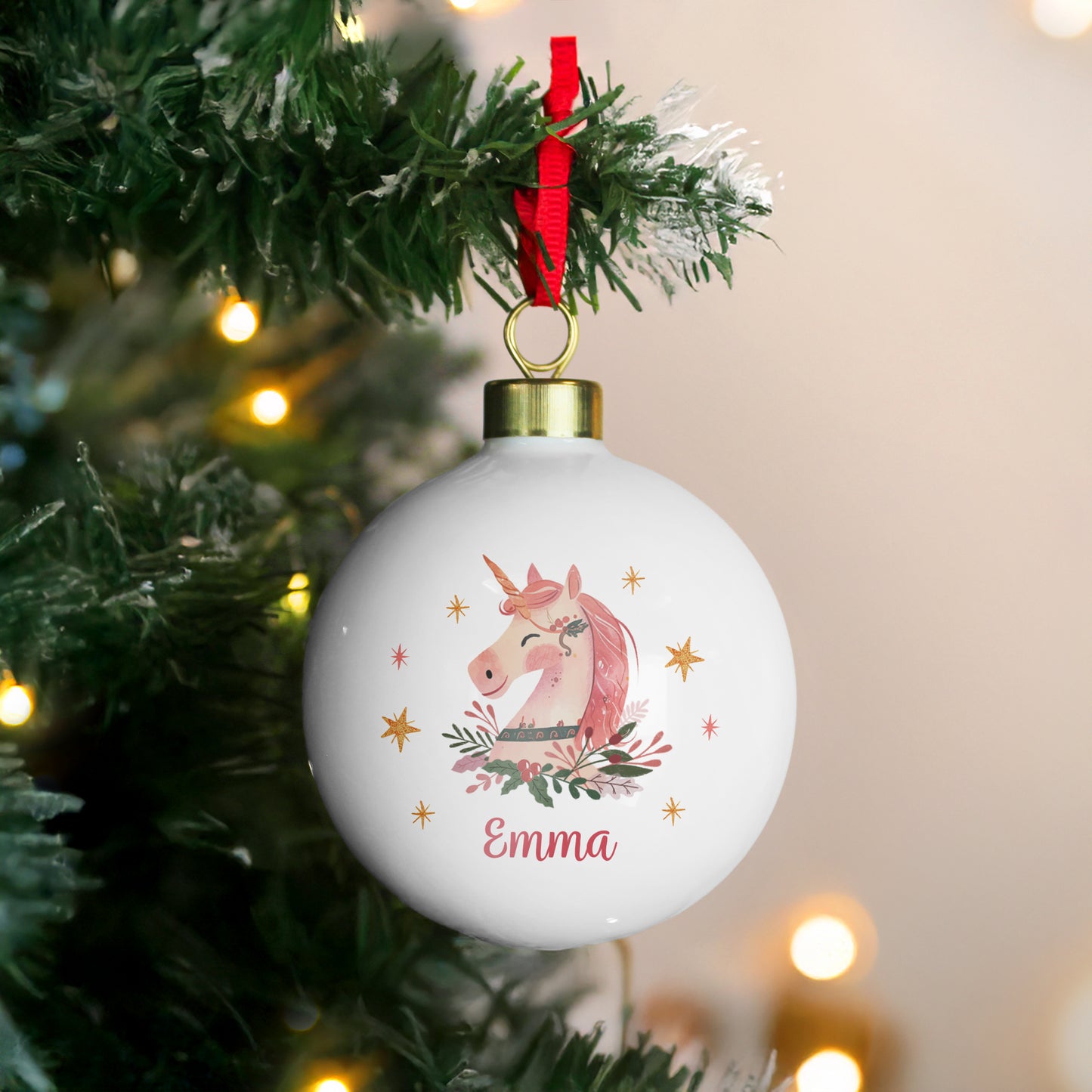 Children's Christmas Bauble - Pink Unicorn