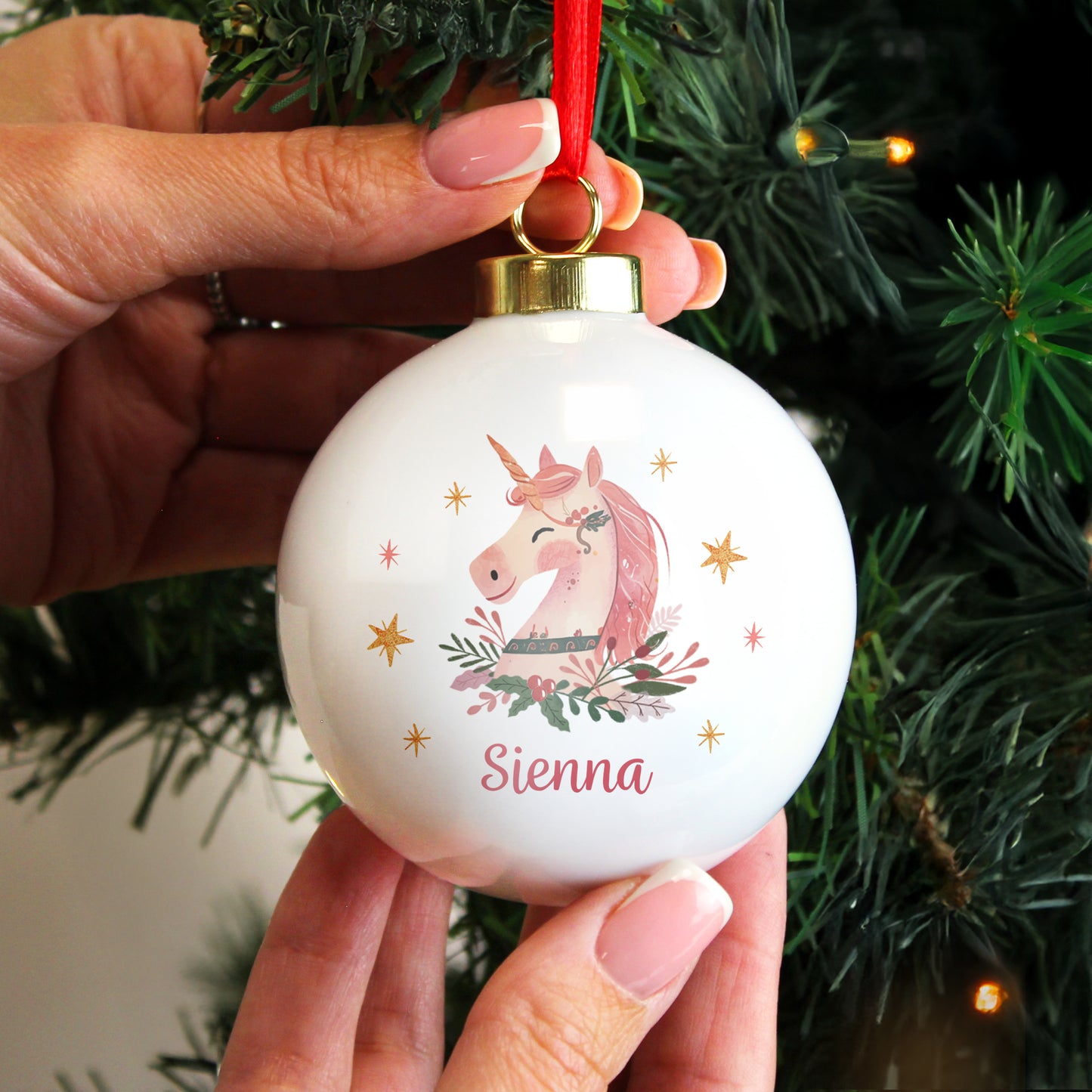 Children's Christmas Bauble - Pink Unicorn