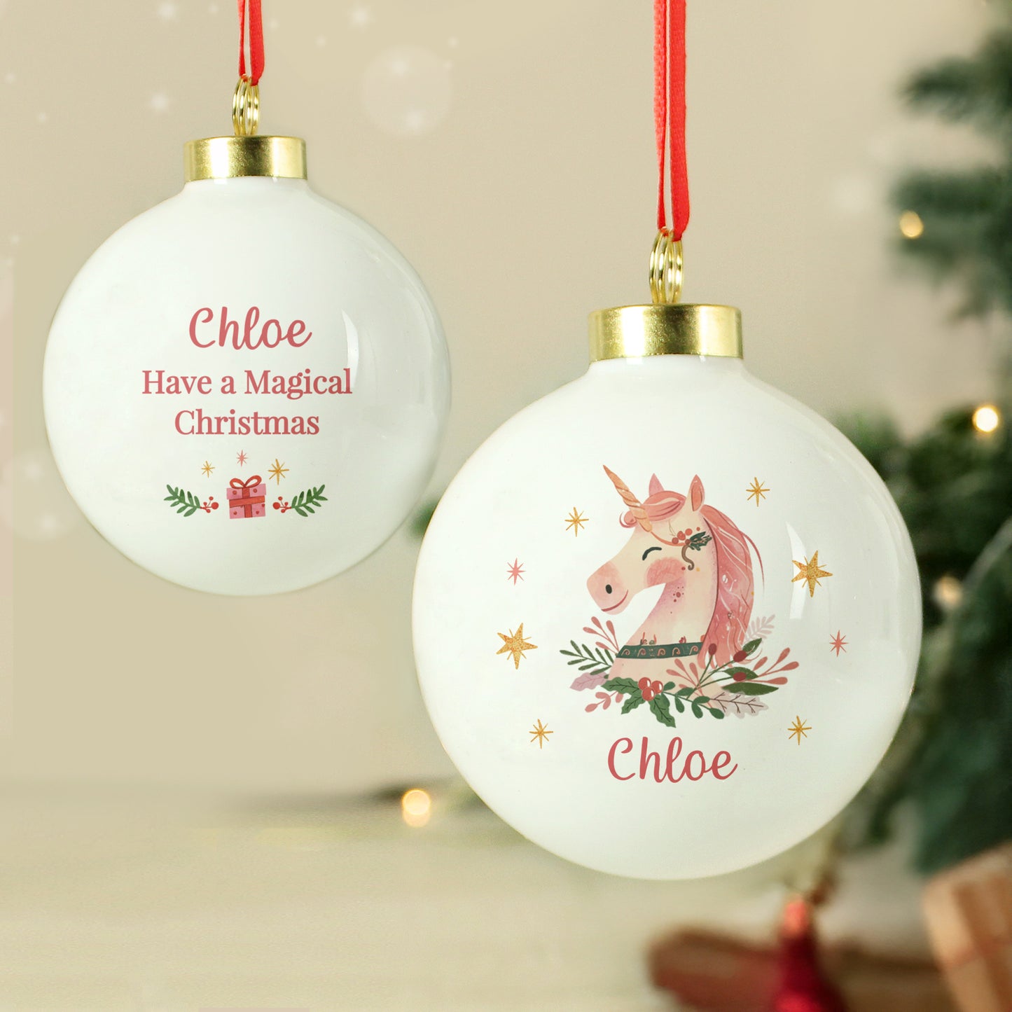 Children's Christmas Bauble - Pink Unicorn