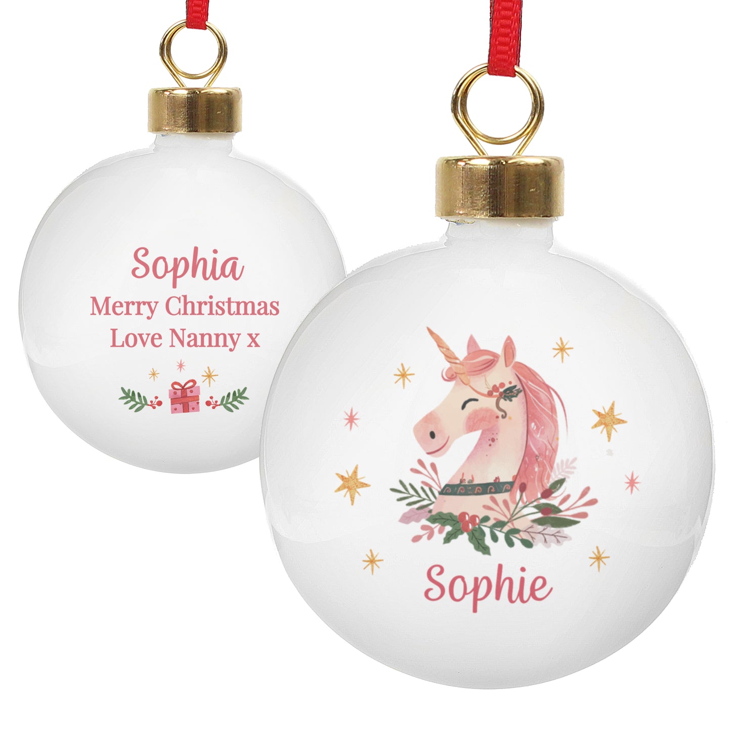 Children's Christmas Bauble - Pink Unicorn