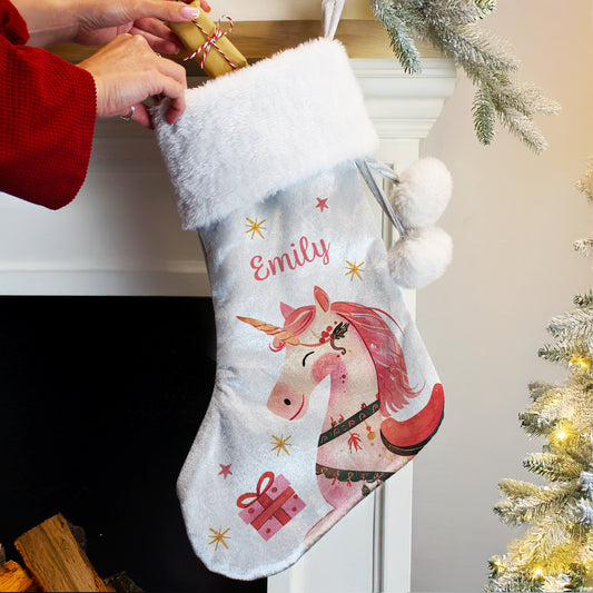 Children's Christmas Stocking  - Pink Unicorn