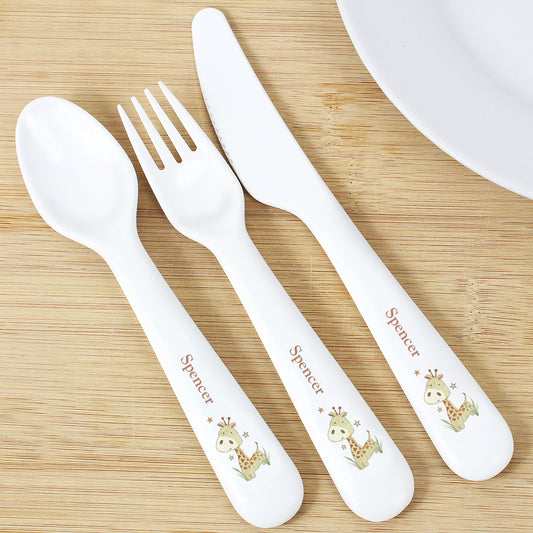 Giraffe 3 Piece Plastic Cutlery Set
