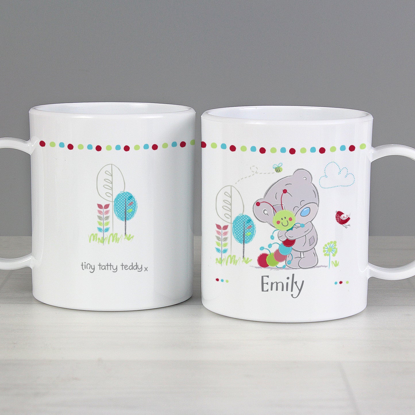Personalised Tiny Tatty Teddy Cuddle Bug Plastic Mug - BPA Free