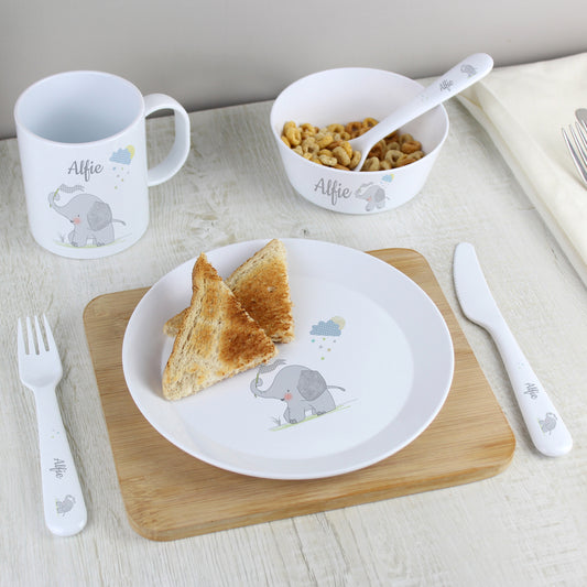 6PC Elephant Plastic Breakfast & Dinner Set - BPA Free
