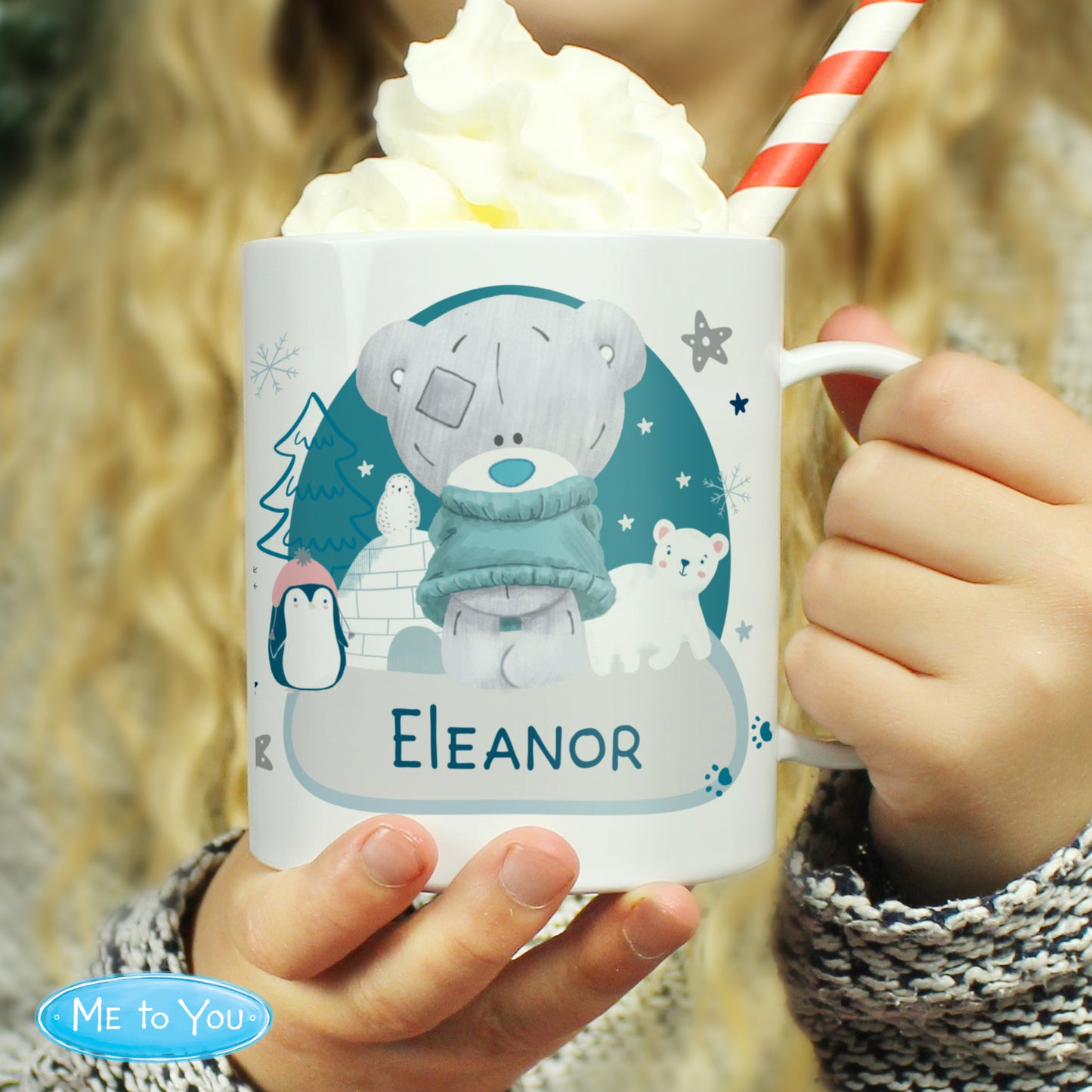 Personalised Winter Explorer Tiny Tatty Teddy Plastic Mug - BPA Free