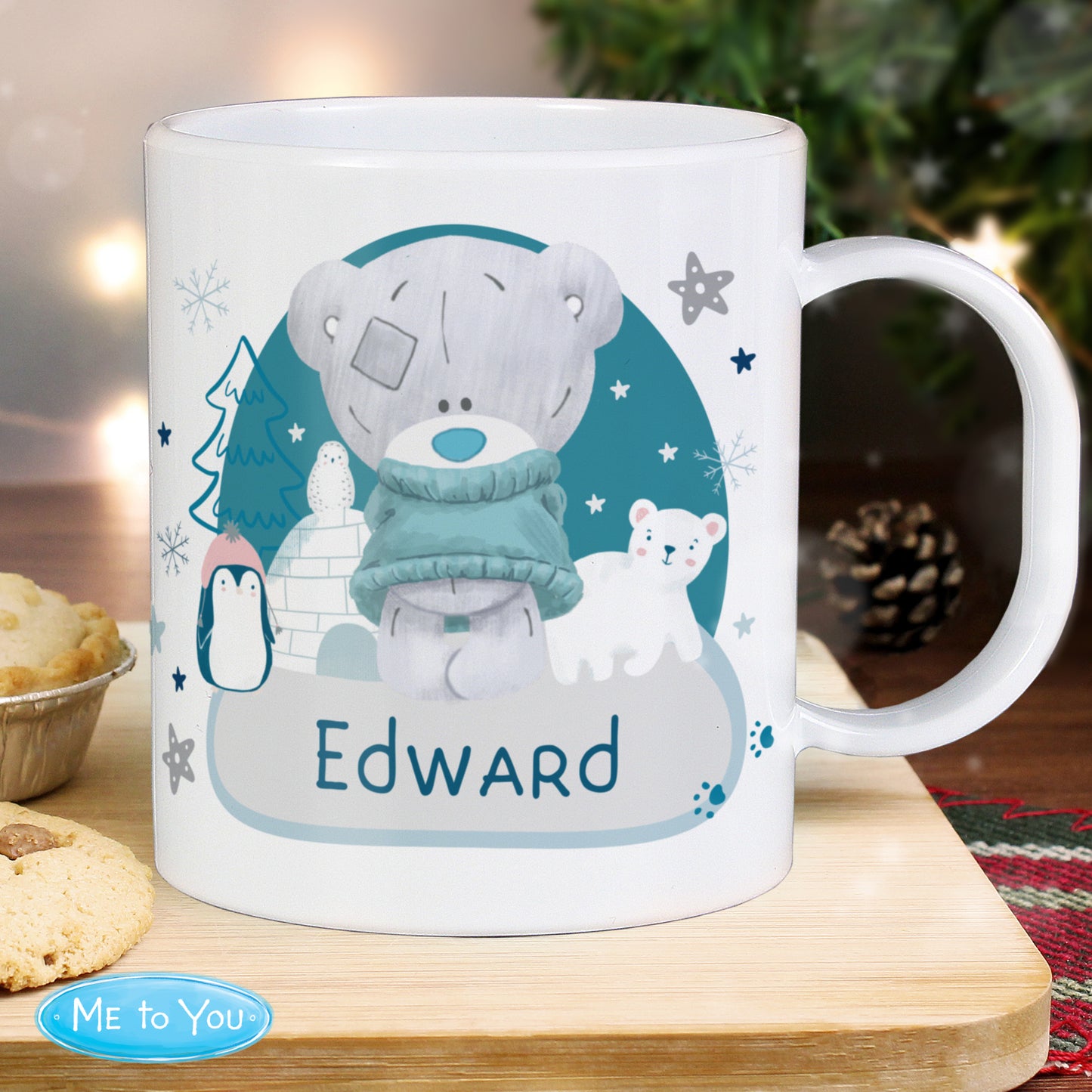 Personalised Winter Explorer Tiny Tatty Teddy Plastic Mug - BPA Free