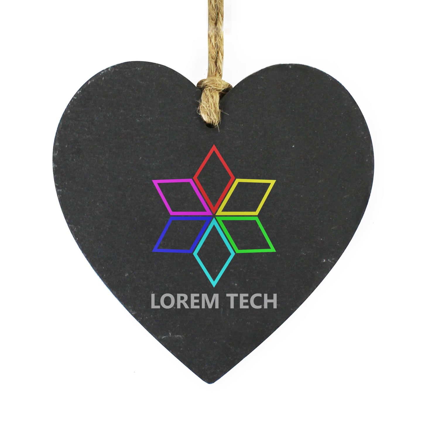 Printed Slate Hanging Heart - Bespoke Wedding Products