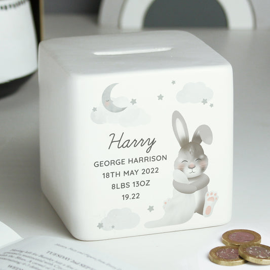 Baby Bunny Ceramic Square Money Box