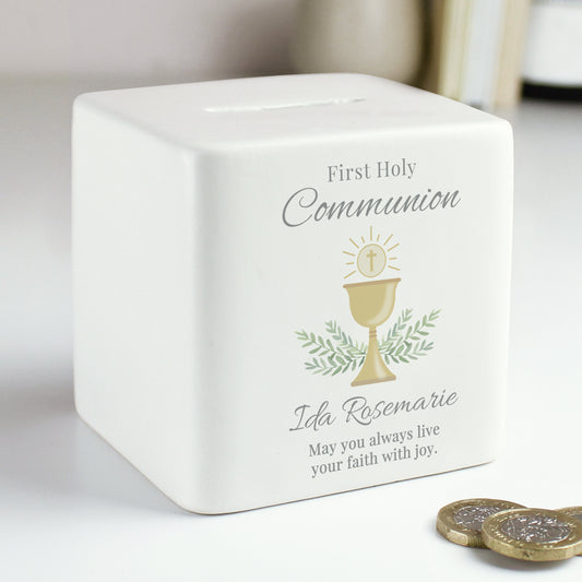 First Holy Communion Ceramic Square Money Box