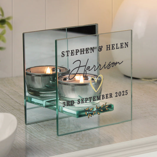 Wedding Gift Mirrored Tea Light Holder