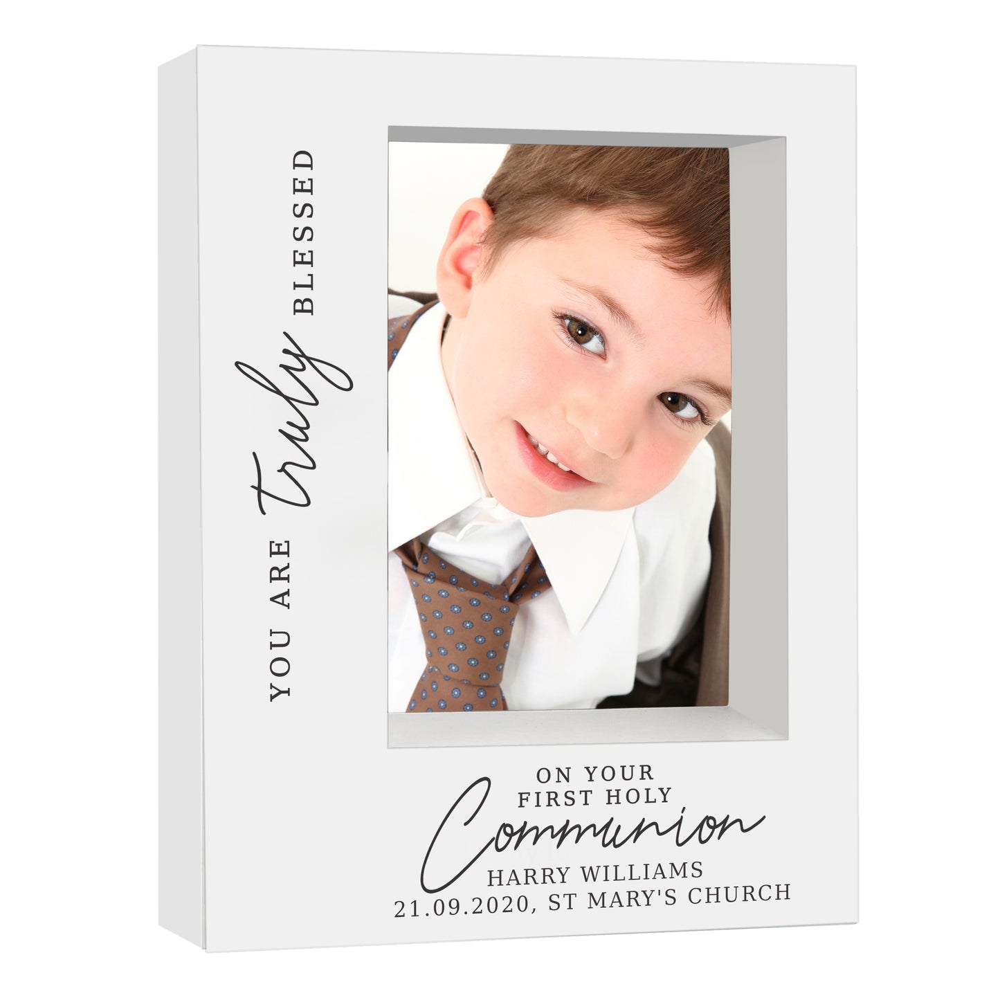 'Truly Blessed' First Holy Communion 5x7 Box Photo Frame