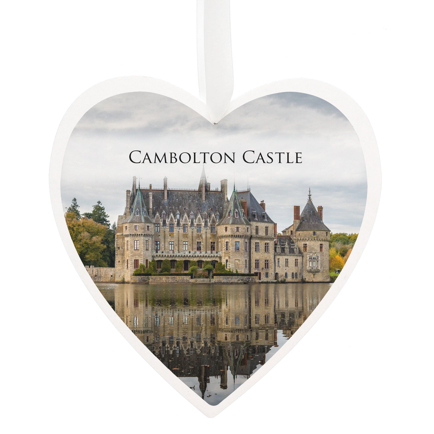 Large White Wooden Hanging Heart Decoration