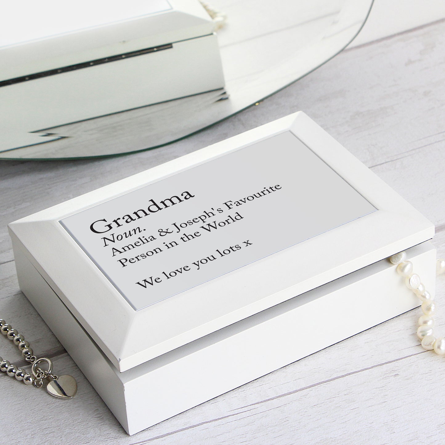 Definition White Wooden Jewellery Box