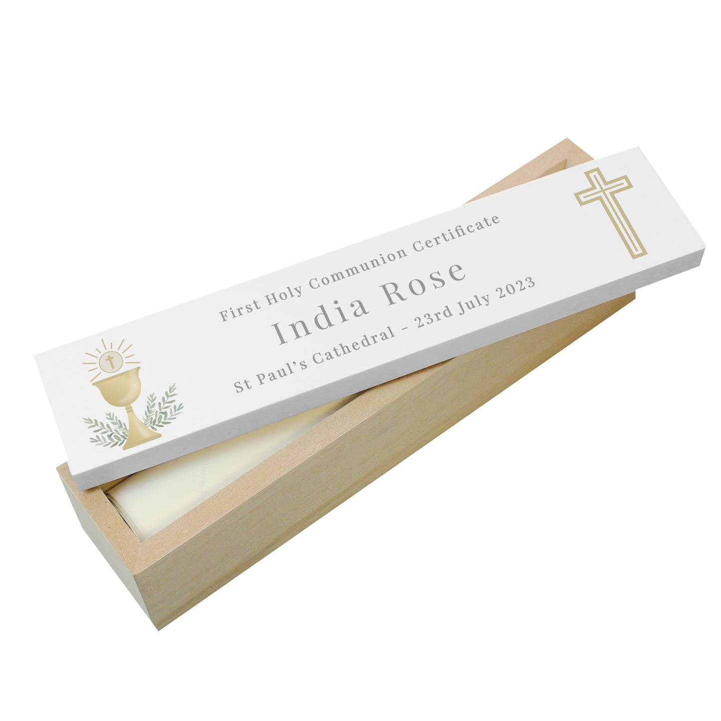 Keepsake Holy Communion Wooden Certificate Holder