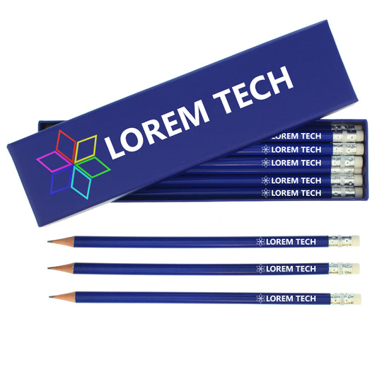 Blue Pencils & Box - Bespoke Gifts