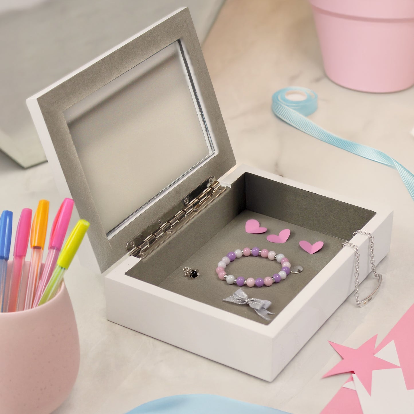 Girls Personalised Princess Ballerina Wooden Jewellery Box