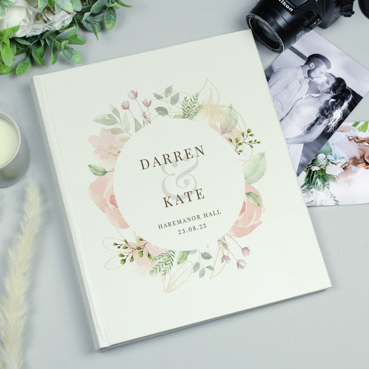 Floral Watercolour Satin Finish Traditional Photo Album