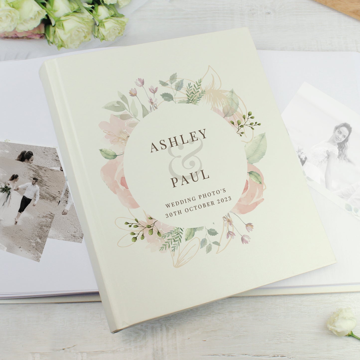 Floral Watercolour Satin Finish Traditional Photo Album