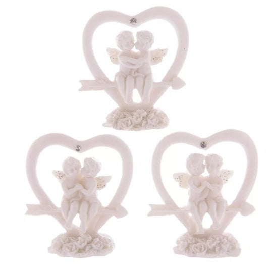 A Set of 4 Angel Ornament Cherubs - Glitter Winged Angels