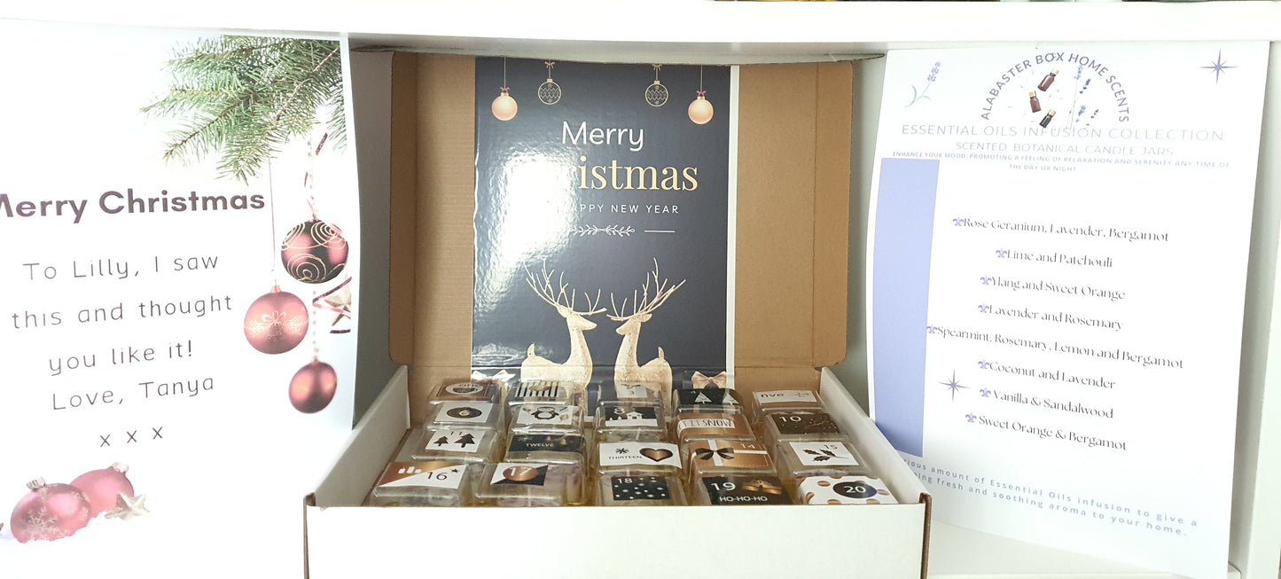 24 Natural Essential Oils Infusion Tea Lights, Christmas Scented Candles Gifts, Aromatherapy Candles