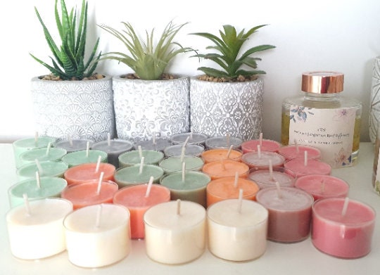 24 Greek Island Scented Candles  - Pink & Yellow