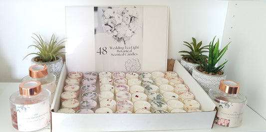 A Pack of 48 Coconut Scented Tea Lights Botantial Infused - Wedding Candles