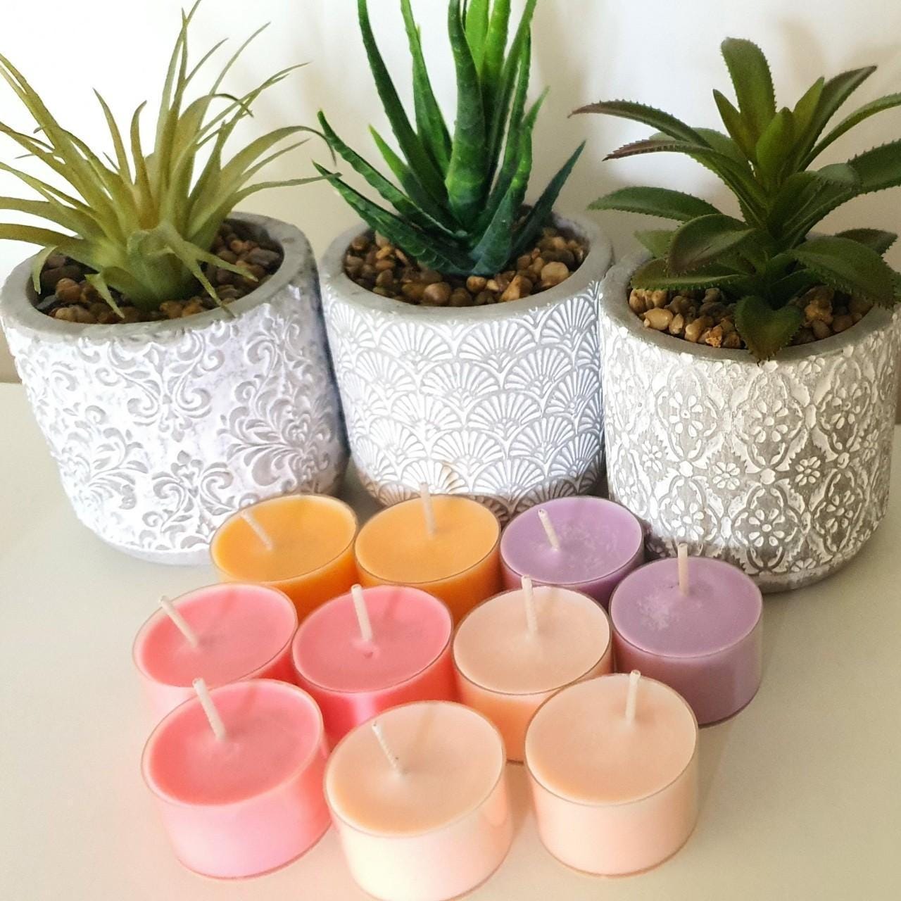 24 Greek Island Scented Candles  - Pink & Yellow