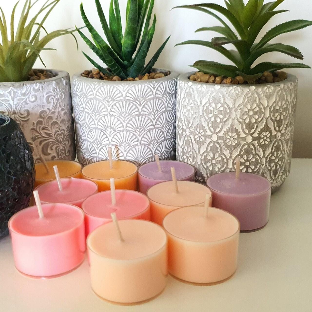 24 Greek Island Scented Candles  - Pink & Yellow